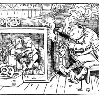 Historische Illustration zu Hänsel und Gretel, Ausschnitt