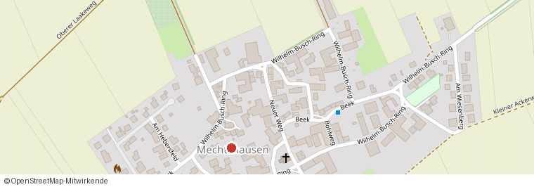 Lageplan: Mechtshausen, letzter Wohnort von Wilhelm Busch